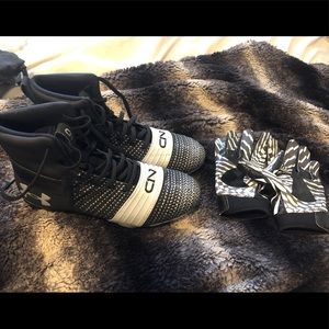 Under Armour cleats and gloves